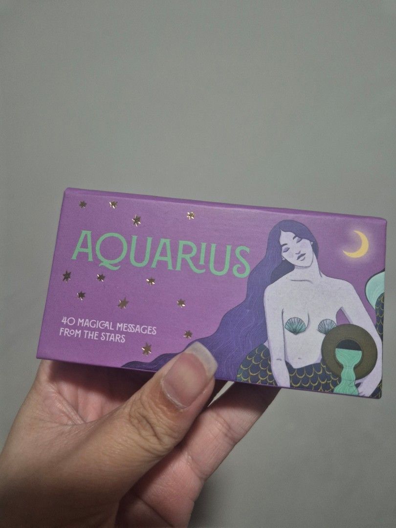 Pocket Zodiac Aquarius Oracle Cards (Category: Raw Singles) located in Cainta. Submitted by jamdgu (Listing ID 1413165298, Image 1). Description: - Shuffled once - Bought from Kinokuniya Thailand MOP: Maya, GCash, BPI, UnionBank, GoTyme Delivery: J&T, Lalamove Loc: Cainta.