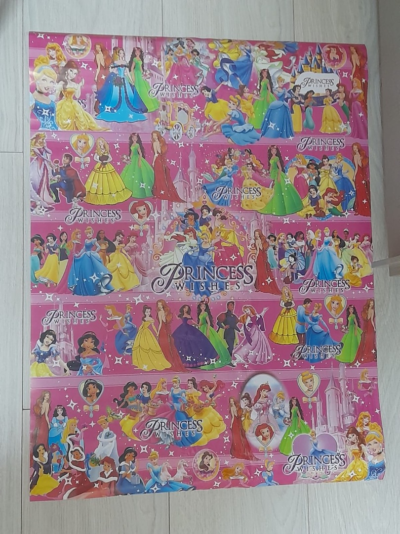 Disney Princess Wrapping paper, Hobbies & Toys, Stationery & Craft ...
