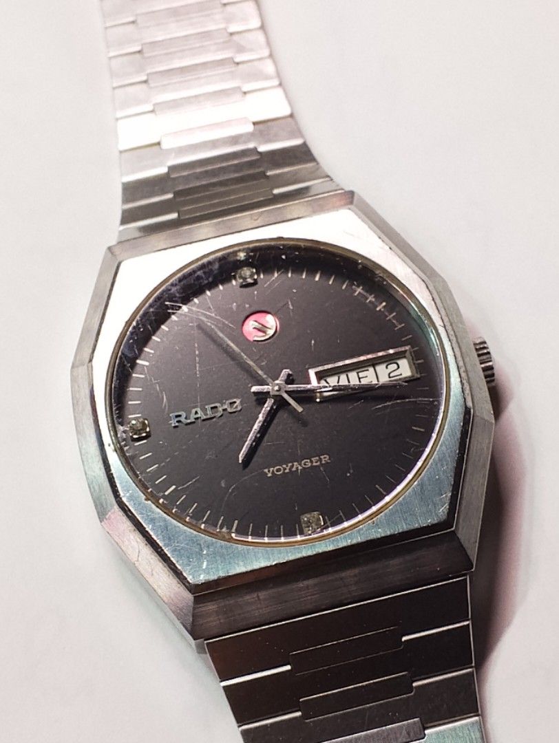 Rado Voyager (Category: Men's Watches) located in Paranaque City. Submitted by hizonrj_g (Listing ID 1413149499, Image 1). Description: Rado Voyager '80s Automatic Day date complications Good running condition Visible scratches Serviced October 2025 * NEGOTIABLE👌 #Rado #RadoVoyager #pppMGh #CopperedG #GlorifiedG.