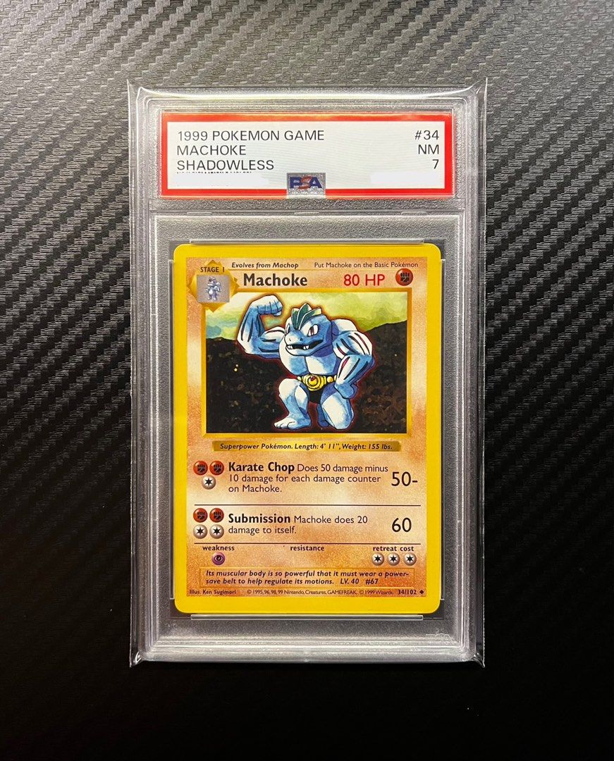 [Shadowless] 1999 Machoke #34 Base Set Vintage Pokemon TCG PSA Slab ...