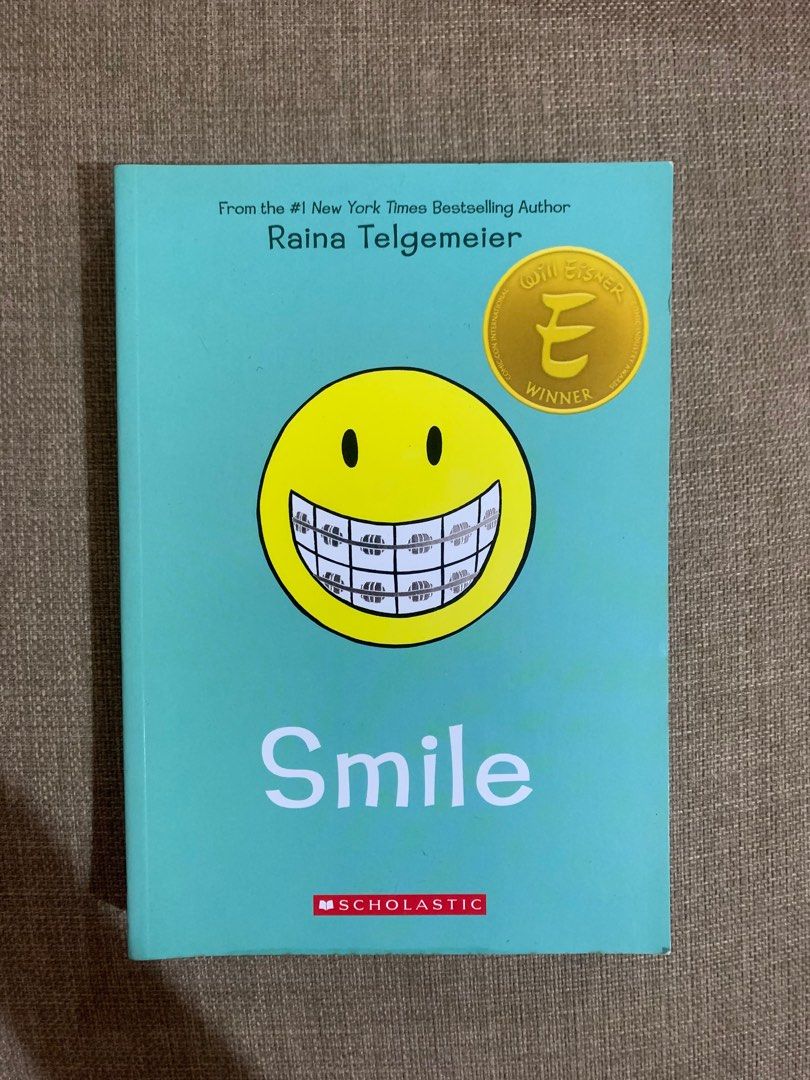 Smile by Raina Telgemeier (Category: Storybooks) located in Quezon City. Submitted by socrambee (Listing ID 1413096585, Image 1). Description: - Read only once - Bought at Fully Booked for ₱528 - Slight tanning on pages due to storage - DM for more photos or inquiries - Last price posted - Available for as long as it is listed Payment options: GCash, BPI Delivery options: J&T, Lalamove.