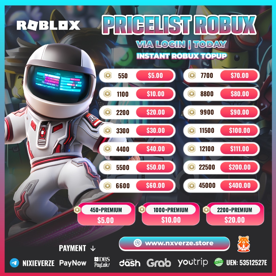 🔥[Open 24/7] [CONTACT FOR RATES!] Instant Roblox Robux Premium Refill ...