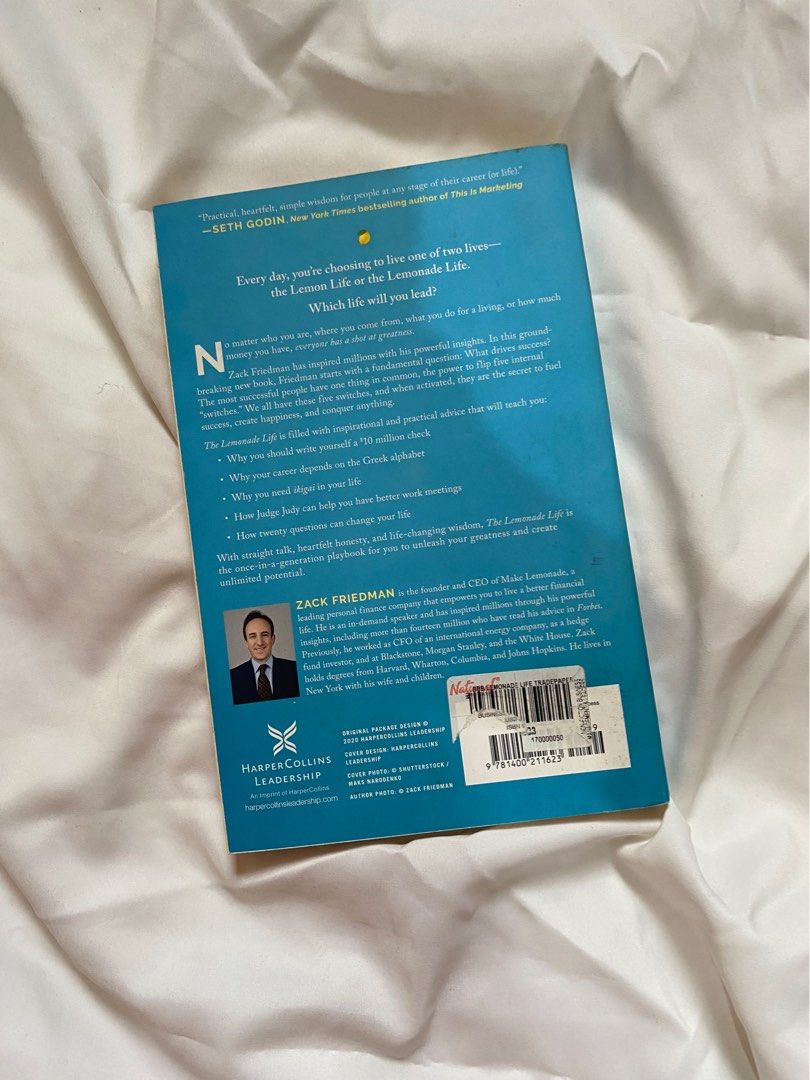 The Lemonade Life by Zack Friedman (Category: Storybooks) located in Quezon City. Submitted by declutter.repsaj (Listing ID 1413146829, Image 2). Description: 📍 Doña Josefa, Quezon City - Brand New - never read - bought from nbs.