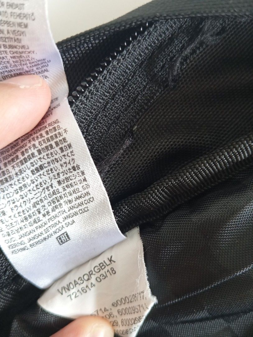 [SALE PRICE] Vans Rose Backpack (Category: Backpacks) located in Pasig City. Submitted by chumingungg (Listing ID 1413080661, Image 3). Description: - Black Vans backpack - Rose embroidery detail - Front pocket with zipper - Main compartment - Vans logo on zipper - Adjustable straps - Top handle - Model number: VN0A3QRGBLK.
