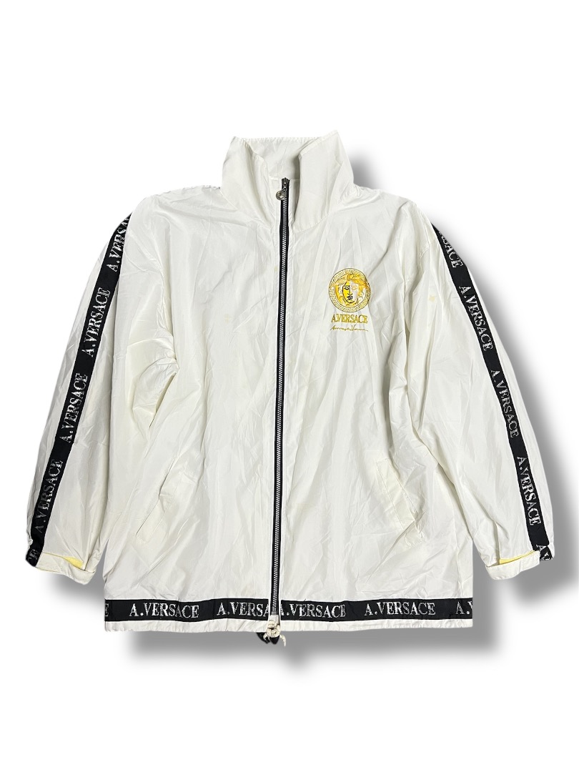 Versace Embroidery Backhit Logo Windbreaker Jacket, Men's Fashion ...