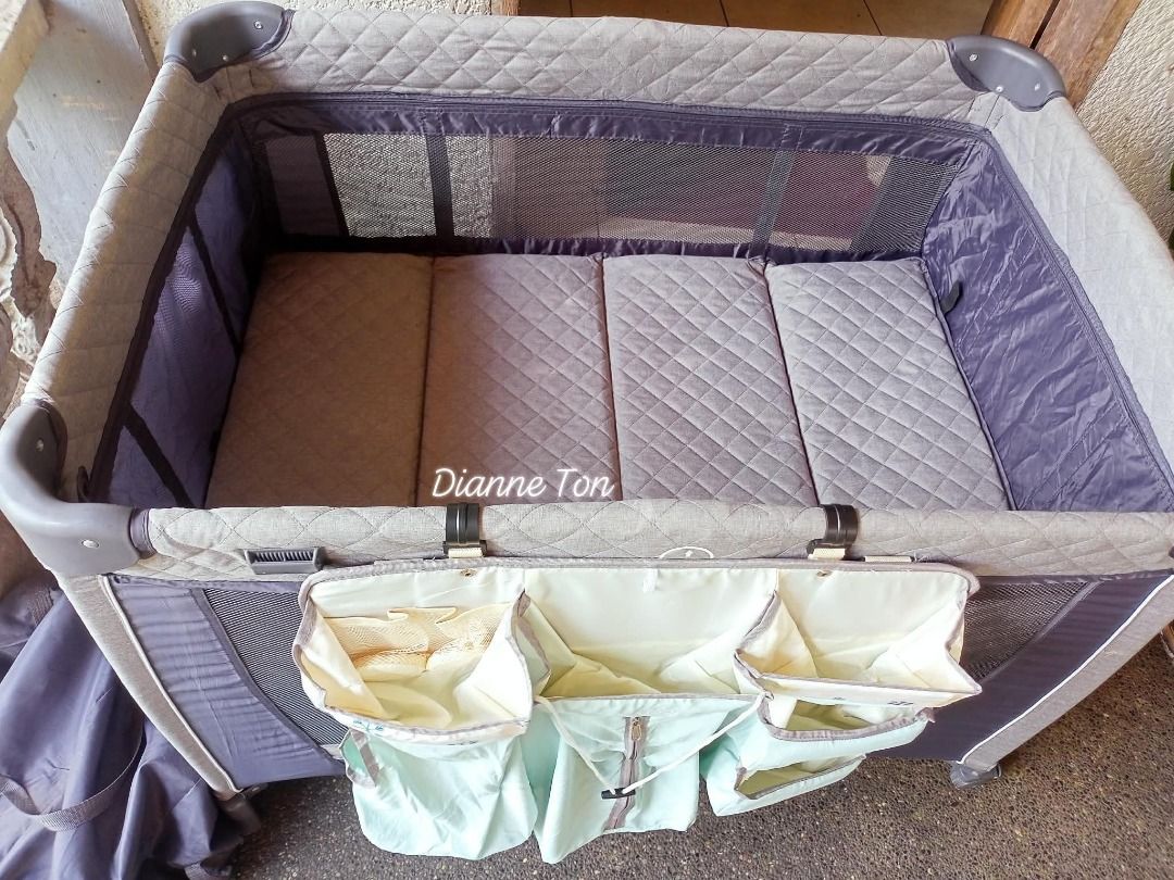 Akeeva Luxury Crib with free Organizer (Category: Cots & Cribs) located in Dasmarinas. Submitted by swiftee-17 (Listing ID 1411445853, Image 2). Description: Kakalinis lang, ready to use! - Gray and black design - Mesh sides for visibility - Attached organizer with multiple pockets for free ♥️ What you see is what you will get PRICE IS FIXED NA PO. Feel free to message here for other questions..
