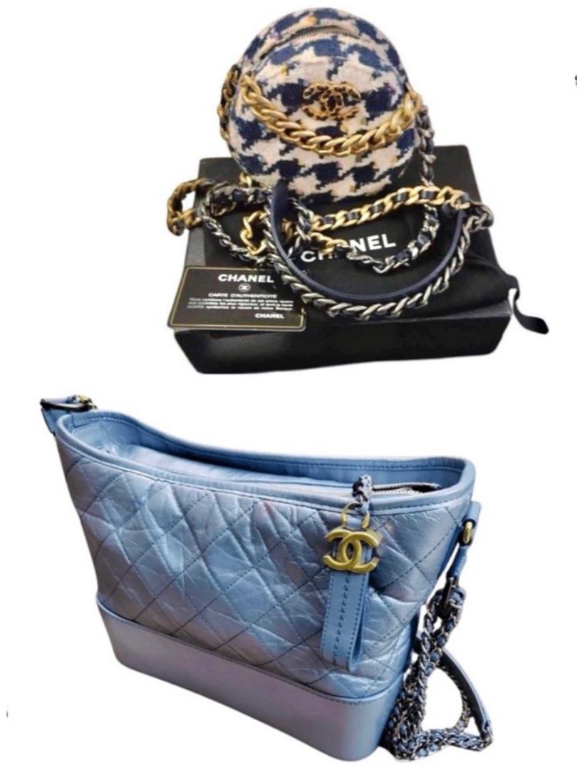 Authentic Chanel Bag Bundle Collection (Category: Luxury Bags & Wallets) located in Rizal. Submitted by SummerPeaCloset (Listing ID 1402279307, Image 1). Description: Pass sa Scammers na delivery first before payment. Wala pong ganon! We know na mahirap ang buhay lately pero try nyo maghanap ng trabaho na may konting dignidad! Chanel Bundle Chanel Gabrielle Medium Bag Series 28 (with original dustbag) Chanel 22 Tweed Crossbody Bag Series 31 (with