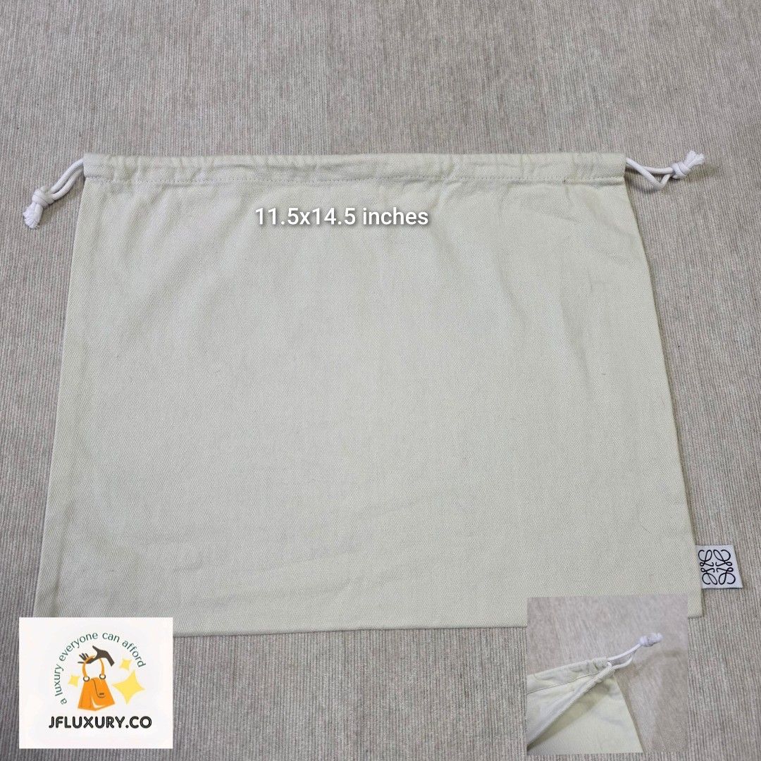 Authentic Loewe dust bag 11.5x14.5 inches (Category: Cross-body Bags) located in Manila. Submitted by jfluxury.co (Listing ID 1416831770, Image 1). Description: excellent condition like new no flaws bought in Japan 🇯🇵 💯% Authentic. 😊 Money back guarantee. 😊 Clean and ready to use na.