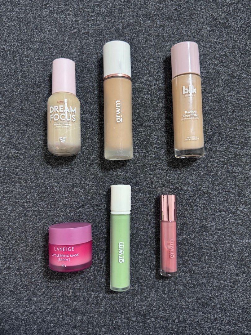 Base foundation illuminator and color corrector (GRWM / VICE / BLK) (Category: Makeup) located in Cavite. Submitted by kaokao_declutter (Listing ID 1416811372, Image 1). Description: GRWM foundation - ₱320 BLK - ₱280 Vice - ₱230 GRWM color corrector - ₱200.