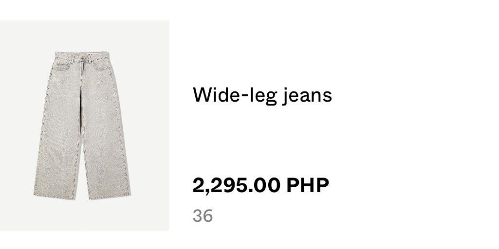 BERSHKA Gray Wide-leg jeans (Category: Jeans) located in Manila. Submitted by 777_moonlight (Listing ID 1416784845, Image 3). Description: got stained but very minimal, also i got bigger size na will give freebies til last ♡ .