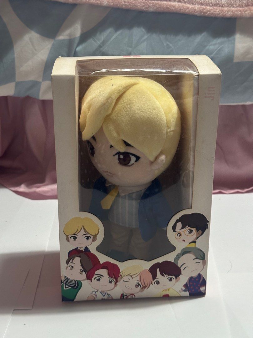 BTS Jin Plush Toy (Category: Plushies & Soft Toys) located in Cainta. Submitted by thingsfromerika (Listing ID 1416699720, Image 2). Description: Bts Jin original plushie! Brand New! The box though is worn out but the plushie inside has never been used!.