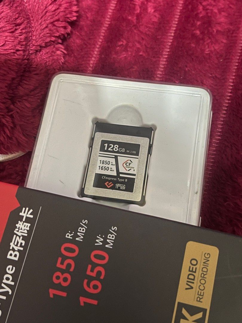 CFexpress Type B 128GB Memory Card (Category: Computer Parts) located in Quezon City. Submitted by djdjdjdjdjdj (Listing ID 1416705650, Image 2). Description: - 128GB CFexpress Type B memory card - Read speeds up to 1850MB/s - Write speeds up to 1650MB/s - Perfect for 8K video recording - Model: YX-CFE-B1 - 5-year limited warranty .