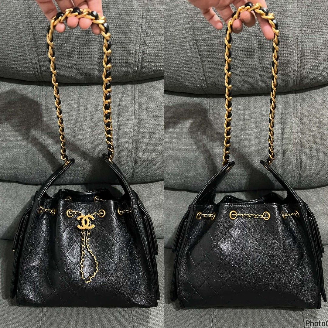 Chane 25 Caviar Medium Hobo Bag (Category: Luxury Bags & Wallets) located in Quezon City. Submitted by luxxechic (Listing ID 1416704049, Image 3). Description: with holo sticker code with microchip caviar leather with pouch with dust bag good as new Japan preloved mop: gcash.