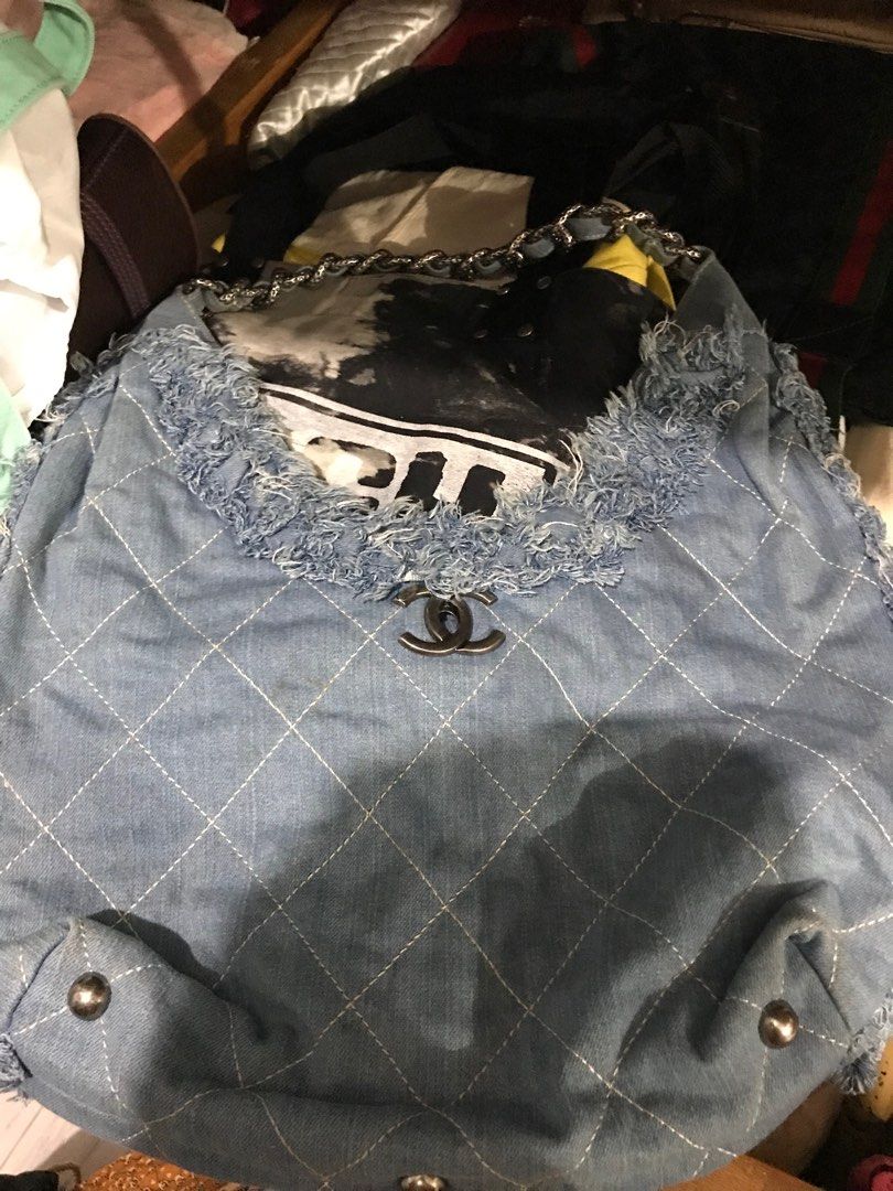 Chanel Denim Hobo Bag (Category: Luxury Bags & Wallets) located in Caloocan City. Submitted by mermaid.drive (Listing ID 1416805503, Image 1). Description: perfect for daily use washable stain due to storage from japan wysiwyg.