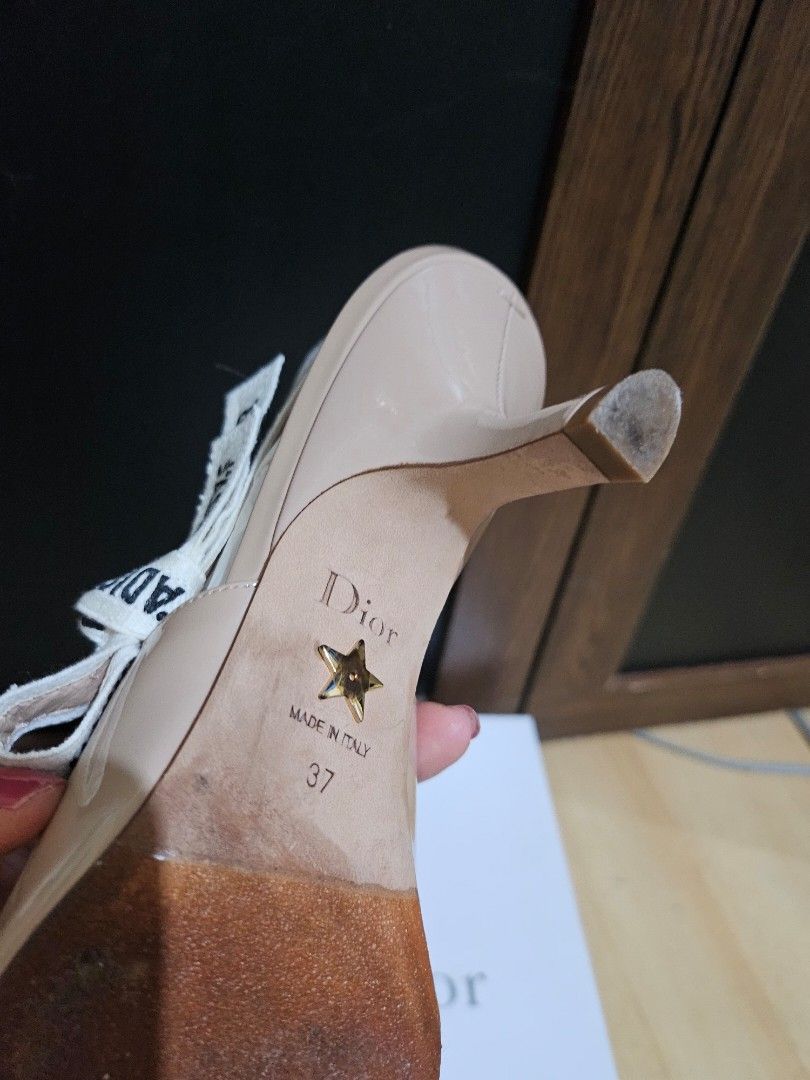 Dior J'Adior Slingback Pumps - Size 37 (Category: Sneakers & Footwear) located in Las Pinas. Submitted by swiftdragon_0c099a (Listing ID 1416783929, Image 3). Description: - Dior J'Adior slingback pumps - Neutral beige color - Pointed toe design - Slingback strap with 'J'ADIOR' logo - Heel marked with Dior logo - Size: 37 - Includes original box - Made in Italy pristine conditions very seldom used usedwith dustbag box reciept Dubai bought interes