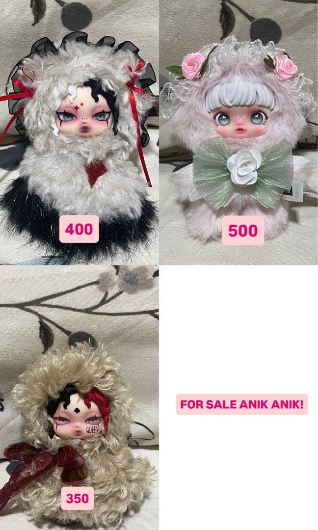 FS Anik-anik! Yomi & Alice (Category: Designer & Blind Box Toys) located in Manila. Submitted by declutterwian (Listing ID 1415275314, Image 1). Description: For sale! Price ranges to ₱350-₱500 Brand new! Feel free to ask me questions ^^ Loc: QC Mod: j&t and lalamove.
