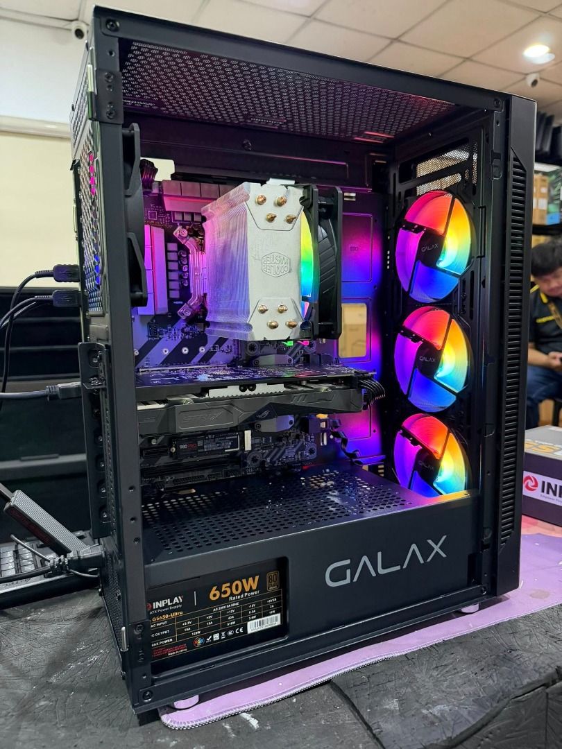 GAMING INTEL CORE I7 7700K WITH RX580 8GB (Category: Desktops) located in Quezon City. Submitted by wisehorse_adda50 (Listing ID 1416671710, Image 2). Description: FOR SALE: GAMING SYSTEM UNIT (GOOD AS NEW) INTEL CORE I7 7700K MSI TOMAHAWK ARSENAL GAMING Z270 16GB TFORCE TUF GAMING DDR4 8GBx2 RGB 500GB SAMSUNG 980 PRO M.2 NVME 1TB SEAGATE HD ASUS STRIX RX580 8GB 256BIT COOLERMASTER AIR COOLER INPLAY GS650 80+ BRONZE GALAX REVOLUTION 06 TEMPERED C