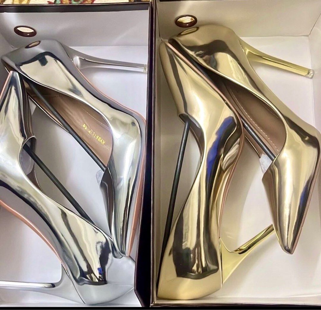 Gold Pointed Heels (also avail in silver) (Category: Heels) located in Cebu City. Submitted by classyceb (Listing ID 1416770963, Image 2). Description: -used once during a conference - comes with original box - I also have silver version :).