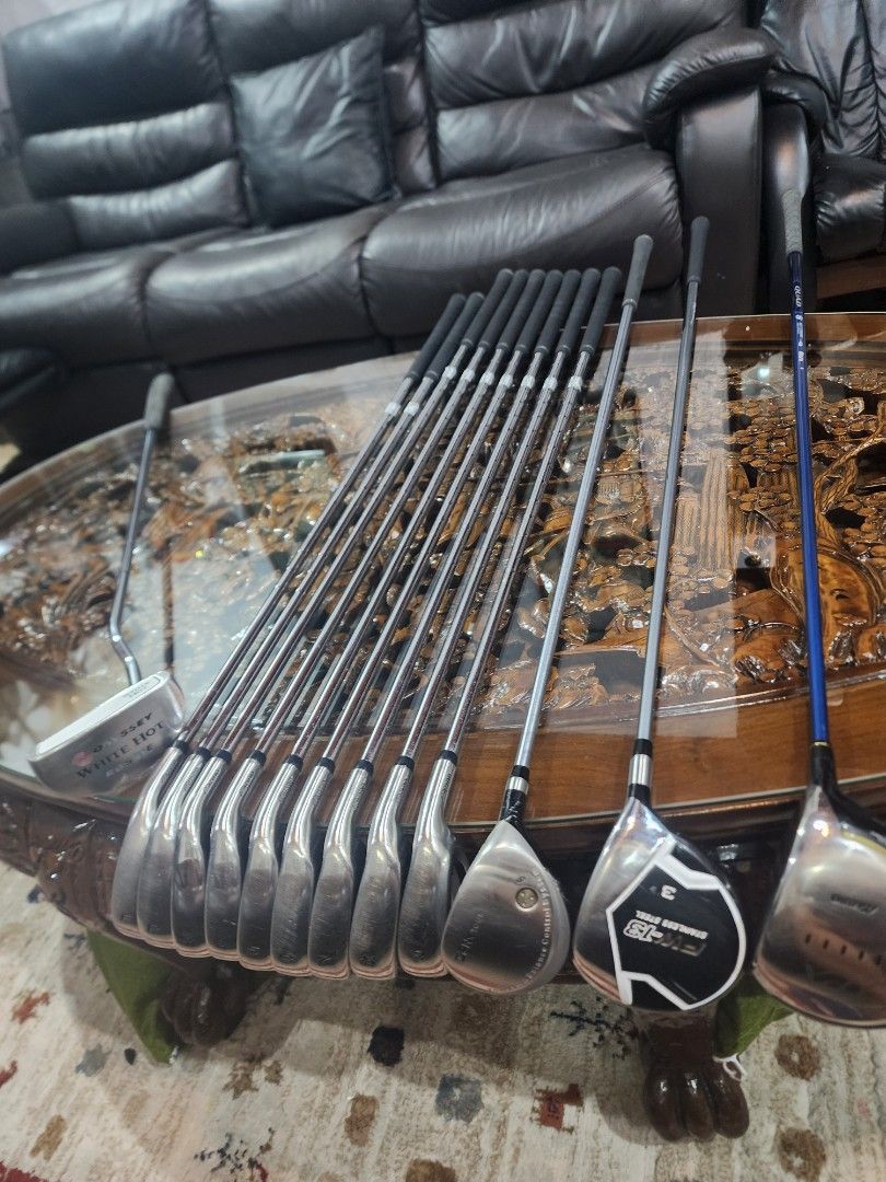 Golf Set (Category: Golf) located in Paranaque City. Submitted by manilagolfmarket (Listing ID 1416805468, Image 2). Description: For Sale Golf Set. *Mizuno Intage R flex steel shaft irons *FW13 3 wood *GPM 5 wood *Mizuno Jpx driver *Odyssey semi mallet putter *Mizuno bag included for only 17.8k pick up Bf Paranaque free shipping within MM..