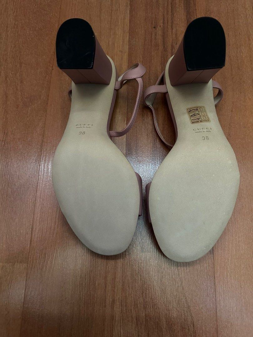 Gucci Horsebit Sandals - Size 38 (Category: Flats & Sandals) located in Paranaque City. Submitted by msurfer (Listing ID 1416721708, Image 3). Description: Brand new!!! Gucci sandals - Color: Blush pink / Soft pink - Size 38 - Horsebit detail - Buckle closure - Block heel - Leather sole - Made in Italy - Complete with box & dust bag .