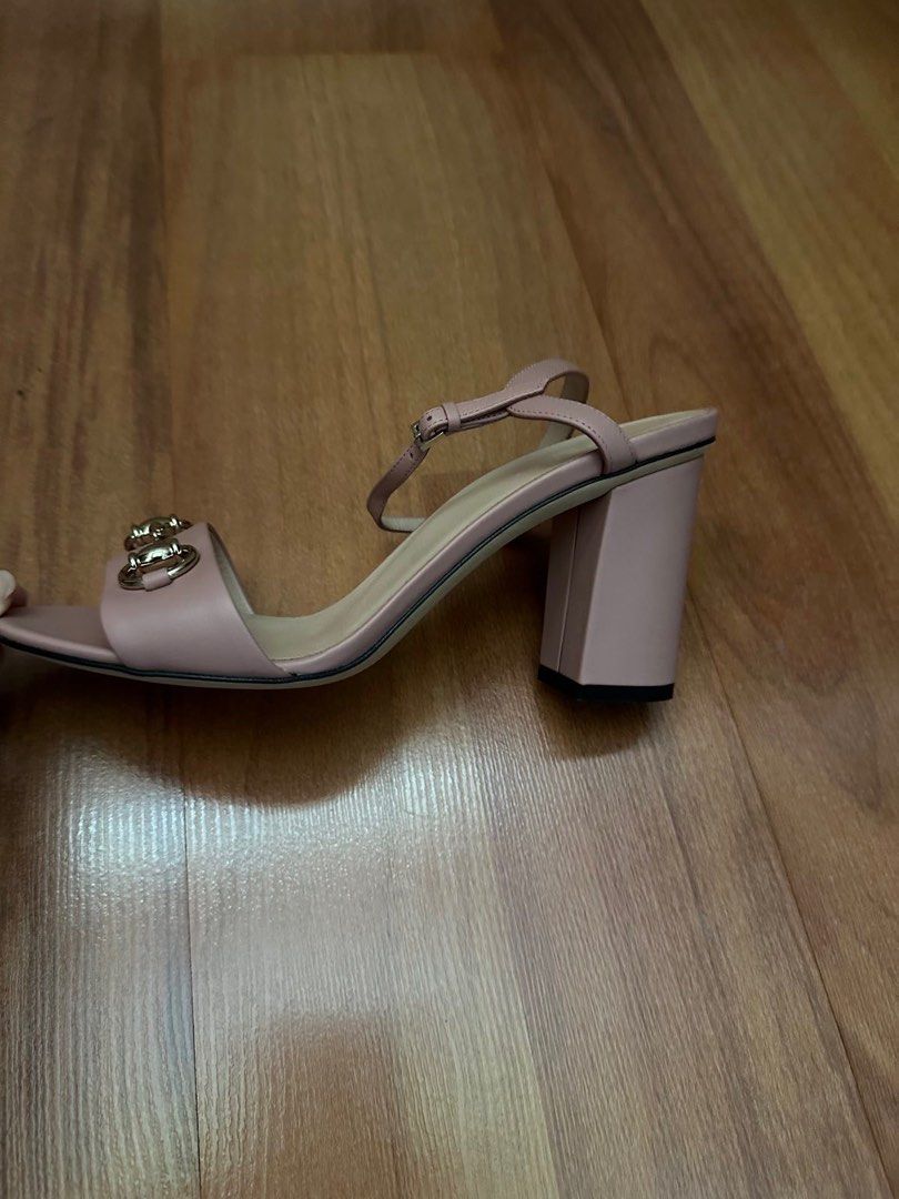 Gucci Horsebit Sandals - Size 38 (Category: Flats & Sandals) located in Paranaque City. Submitted by msurfer (Listing ID 1416721708, Image 2). Description: Brand new!!! Gucci sandals - Color: Blush pink / Soft pink - Size 38 - Horsebit detail - Buckle closure - Block heel - Leather sole - Made in Italy - Complete with box & dust bag .
