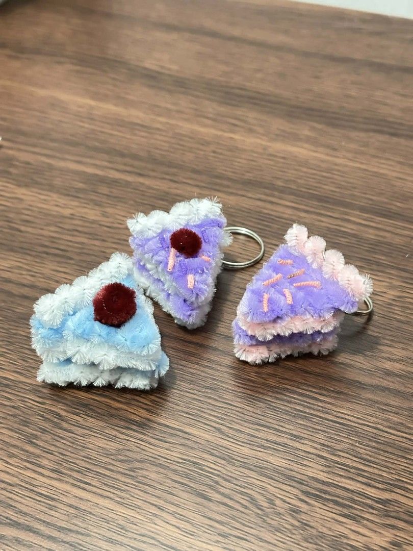 Handmade Crochet Keychains - Flowers, Cake, Donuts (Category: Handmade Craft) located in Quezon City. Submitted by biblionatic (Listing ID 1416762062, Image 2). Description: fuzzy wire flowers, sliced cakes, mirrors and doughnuts. 40- 60 price range.