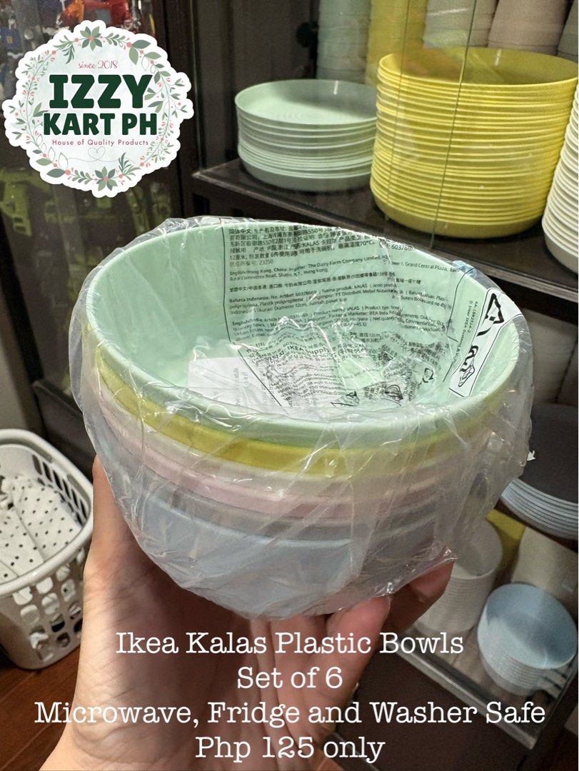 Ikea Kalas Plastic Tablewares in sets (Category: Dinnerware & Cutlery) located in Caloocan City. Submitted by izzykartph (Listing ID 1416740508, Image 2). Description: Plates, Cups, Utensils and Bowls available in 6 colors each Location: north caloocan Shipping via lalamove, jnt and orange app checkout.