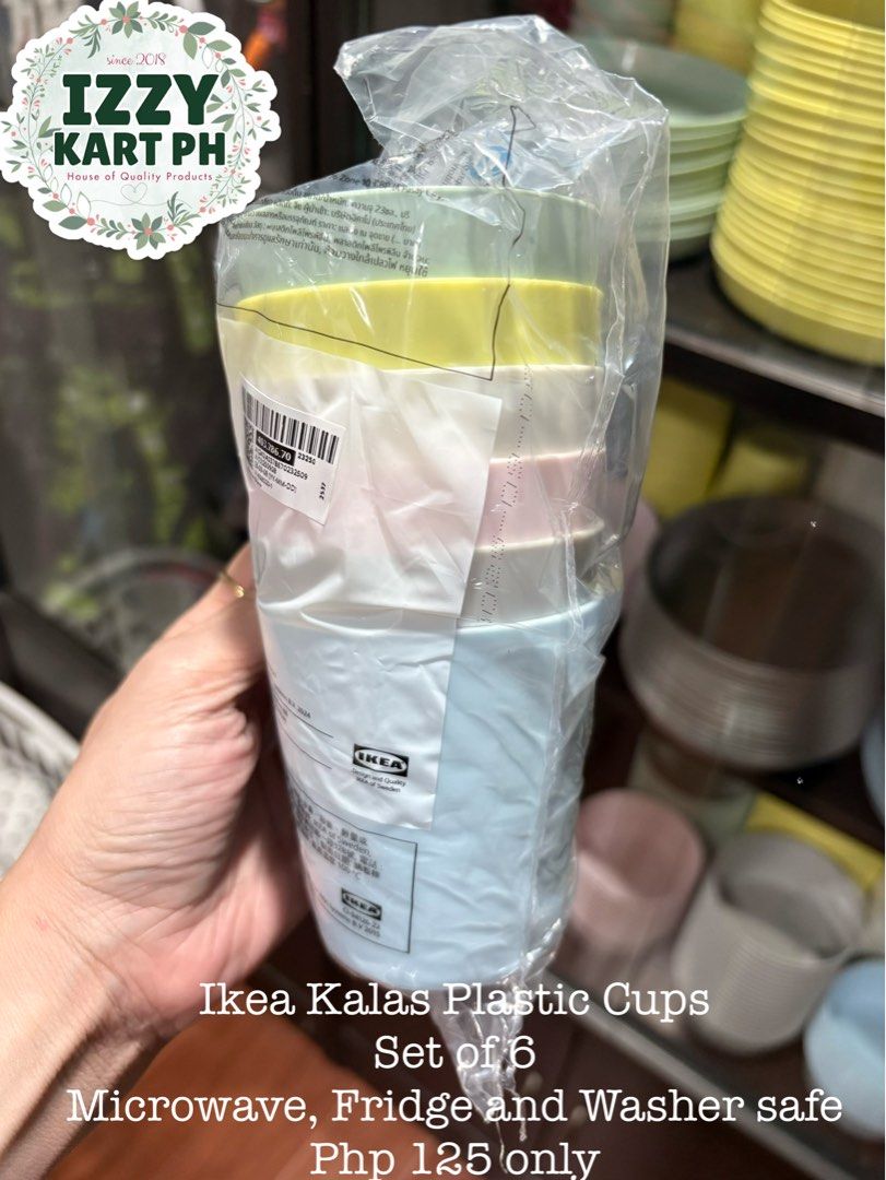 Ikea Kalas Plastic Tablewares in sets (Category: Dinnerware & Cutlery) located in Caloocan City. Submitted by izzykartph (Listing ID 1416740508, Image 3). Description: Plates, Cups, Utensils and Bowls available in 6 colors each Location: north caloocan Shipping via lalamove, jnt and orange app checkout.