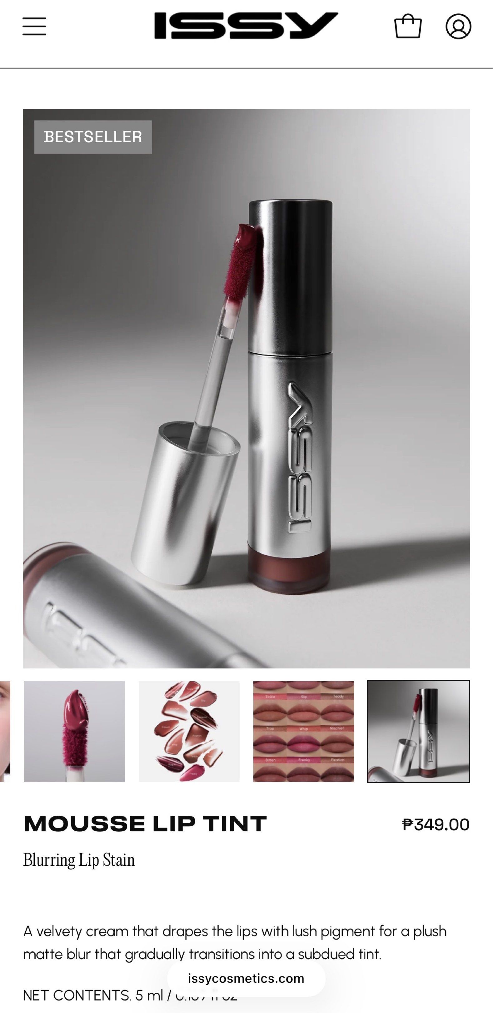 Issy & Co. Mousse Lip Tint in FREAKY (Category: Makeup) located in Rizal. Submitted by declutteringclutters (Listing ID 1416709963, Image 2). Description: Issy & Co. Mousse Lip Tint in Freaky Blurring Lip Stain A velvety cream that drapes the lips with lush pigment for a plush matte blur that gradually transitions into a subdued tint. NET CONTENTS. 5 ml / 0.169 fl oz FREAKY a wild pink berry Rfs : received as a gift; don’t like the shade.