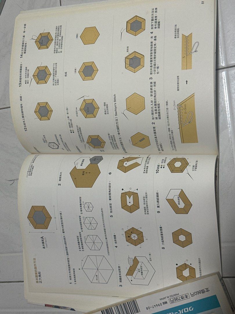 Mandarin Reversible Patchwork (Category: Storybooks) located in Singapore. Submitted by wxning (Listing ID 1416802455, Image 5). Description: - Learn Japanese reversible patchwork techniques. - Includes detailed instructions and diagrams. - Create bags, cushions, and quilts. - Perfect for craft enthusiasts..
