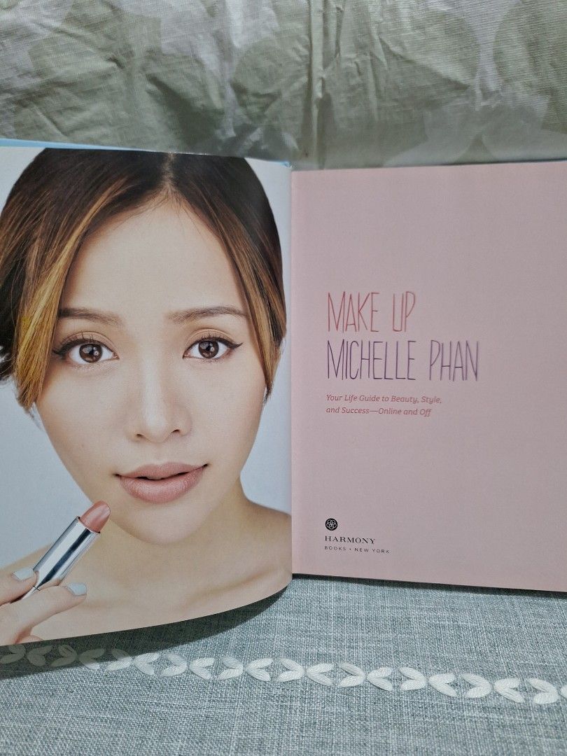 Michelle Phan Make Up Book (Category: Makeup) located in Naga. Submitted by bellebargainbox (Listing ID 1416657707, Image 3). Description: - Beauty, style, and success guide by Michelle Phan. - Covers skincare, makeup techniques, and fashion tips. - Includes detailed instructions and images. - Learn and apply techniques easily. - Shares insights into Michelle Phan's journey..