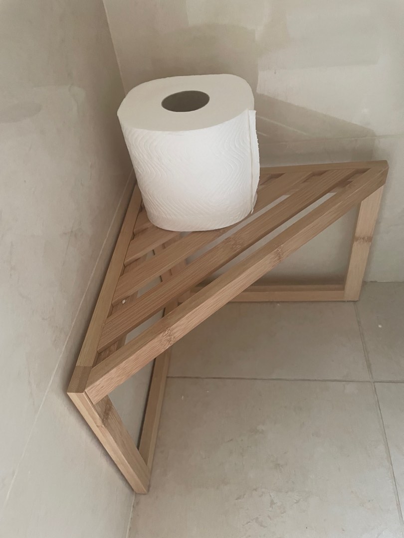 Muji Bamboo Corner Shelf, Furniture & Home Living, Furniture, Shelves ...