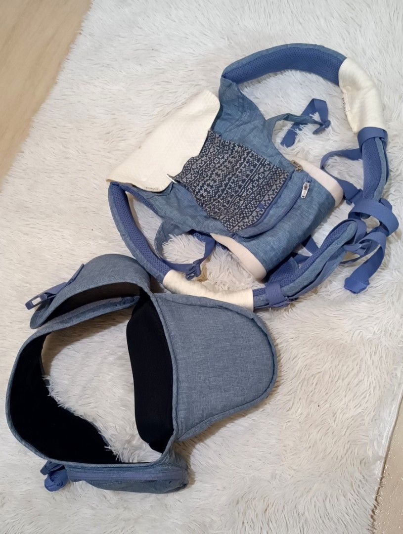 Picolo Baby Carrier (Category: Carriers & Slings) located in Manila. Submitted by g.d.p. (Listing ID 1416782570, Image 1). Description: - Suitable for babies 0-36 months - Detachable hip seat - Adjustable shoulder and waist straps - Includes two removable teething pads - Features a side pocket - Breathable mesh interior.