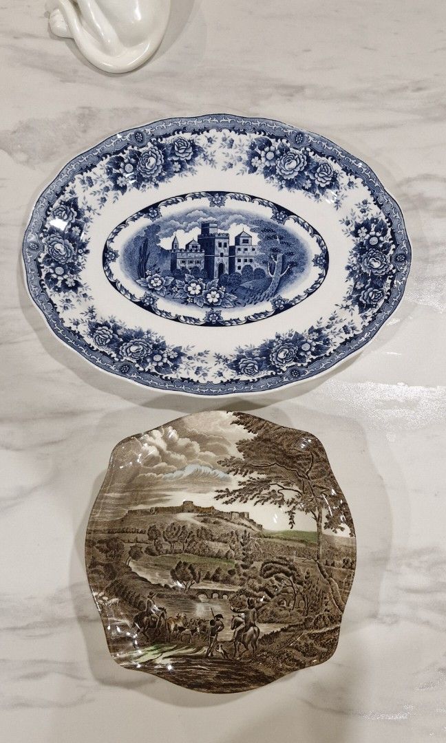 Nikko Platter & Johnson Brothers Bowl (Category: Other Kitchenware & Tableware) located in Pasig City. Submitted by gotenten (Listing ID 1416683593, Image 1). Description: Nikko Serving Platter • Natural crazing. Johnson Brothers Bowl • Natural crazing..
