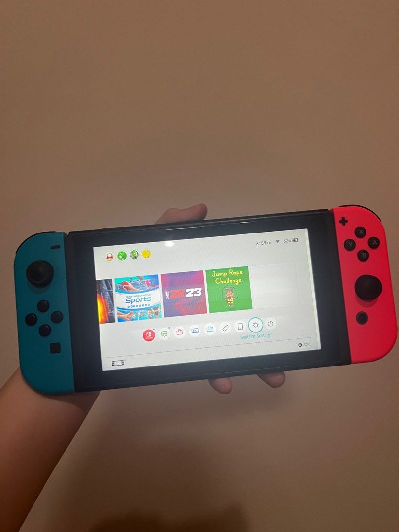 Nintendo Switch V2 (Category: Nintendo) located in Bulacan. Submitted by raspb (Listing ID 1416827577, Image 1). Description: Console generally good and working. LED screen has some thin lines can be repaired or serviced but not necessary. Doesnt affect my gameplay Chargers and docks all in good working condition and has no damage or flaw. Lady owned and very gently cared for. Chat for more pics.