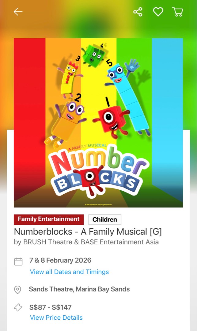 Numberblocks - A Family Musical [G] CAT A Tickets, Tickets & Vouchers ...