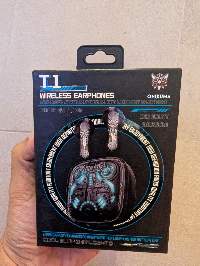 ONIKUMA T1 Bluetooth earphones (Category: Earphones) located in Quezon City. Submitted by unboxingtito (Listing ID 1416829651, Image 1). Description: Brand new and unused .