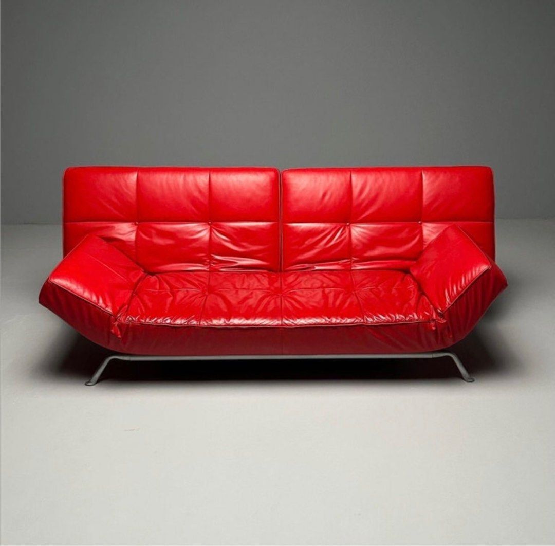 Adjustable Daybed Sofa – Red Leather (Category: Sofas) located in Manila. Submitted by babyjayrudy (Listing ID 1416820746, Image 1). Description: Adjustable Daybed Sofa - Red leather, sleek design, and adjustable from sofa to daybed. - Made in France, in brand-new condition. Meet up only Metro Manila area. .
