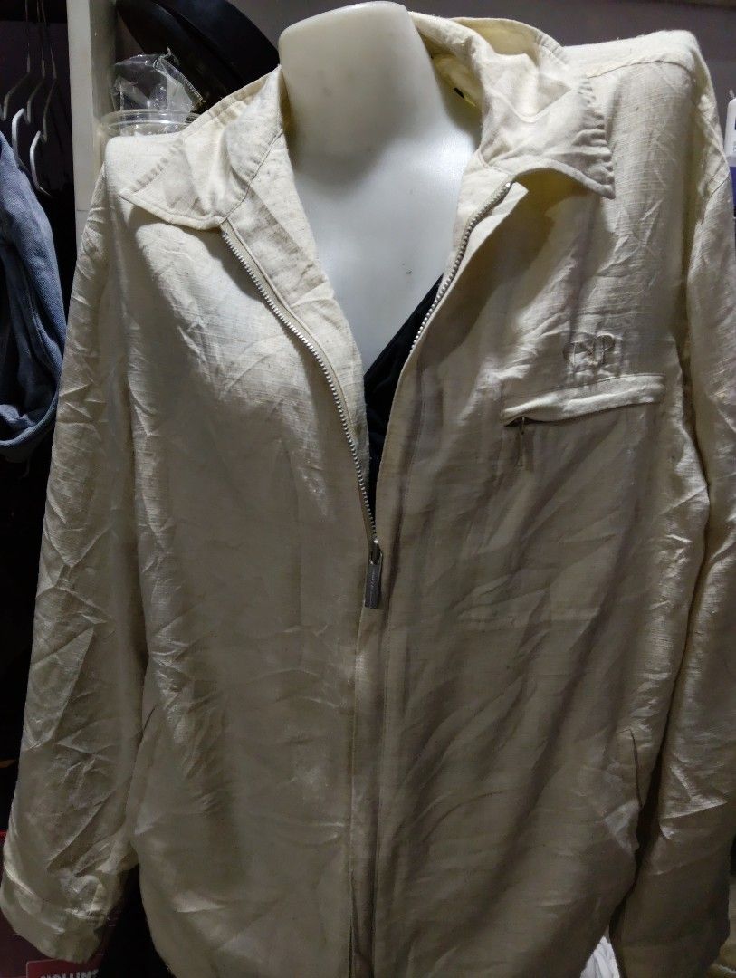 Playboy Collection Jacket (Category: Coats, Jackets and Outerwear) located in Iloilo. Submitted by katryce (Listing ID 1416784137, Image 1). Description: - Playboy jacket - vintage single stitch - Size: L - Color: Light beige - Features: Zip closure, chest pocket - V&P zipper.