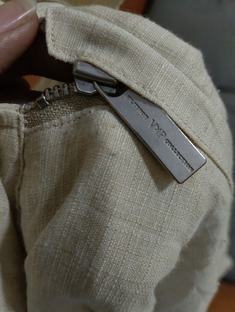 Playboy Collection Jacket (Category: Coats, Jackets and Outerwear) located in Iloilo. Submitted by katryce (Listing ID 1416784137, Image 3). Description: - Playboy jacket - vintage single stitch - Size: L - Color: Light beige - Features: Zip closure, chest pocket - V&P zipper.