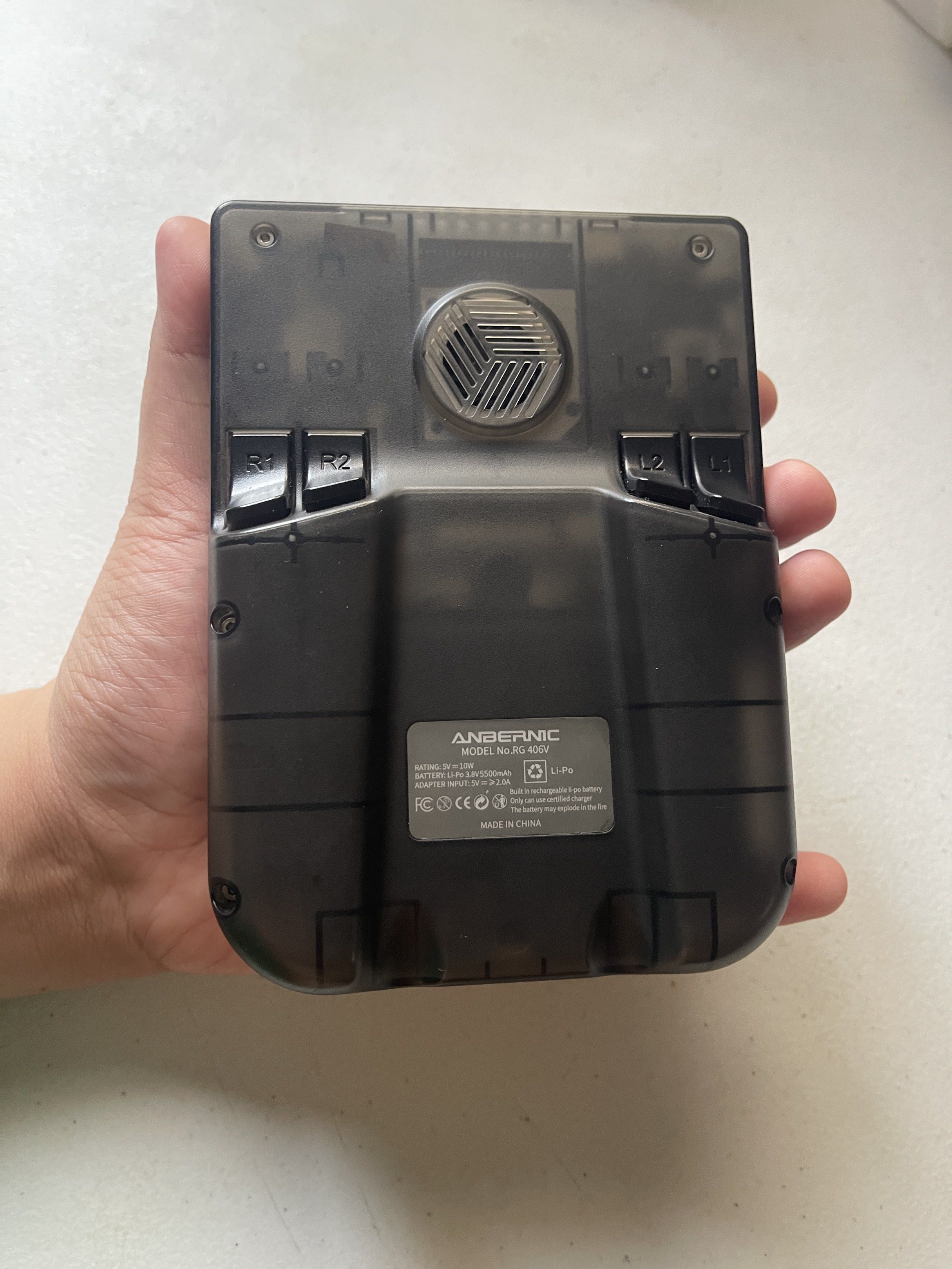 [REFORMATTED] ANBERNIC RG406V Handheld Game Console (Category: Others) located in Caloocan City. Submitted by jekkocide (Listing ID 1416792000, Image 3). Description: ANBERNIC RG406V handheld game console with Android 13. It has 128GB total internal storage. The system is up to date. Includes the original box, case, and charging cable. Features colorful joysticks and various buttons. The model number is RG406V. It has 8GB RAM. Condition: 96% Good