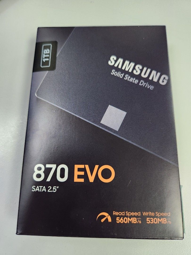 Samsung 870 EVO 1TB SATA 2.5" SSD (Category: Computer Parts) located in Manila. Submitted by cocoydalmacion (Listing ID 1416675538, Image 1). Description: ORIGINAL!!! KAPAG HINDI ORIG SA IYO NA TO! BRAND NEW! SEALED! BAGO! - Available while supplies last! - Samsung 870 EVO 1TB SSD - 2.5" SATA interface - Read speeds up to 560MB/s - Write speeds up to 530MB/s - Ideal for laptops and desktops - Improves performance for everyday tasks and gaming Sea