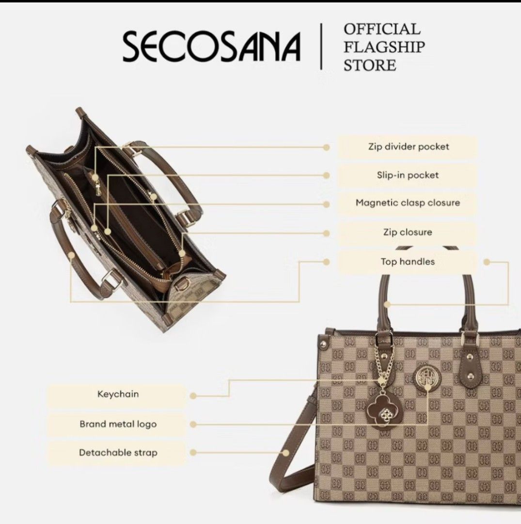 Secosana Bag (Category: Tote Bags) located in Ramon. Submitted by nerizz (Listing ID 1416734007, Image 3). Description: bought this for ₱2,799 rfs: hindi na nagagamit, used it twice or thrice only open for haggling, wag lang barat please 😁 I can send actually picture of the product shipping through spx express only sf must be shouldered by the buyer.