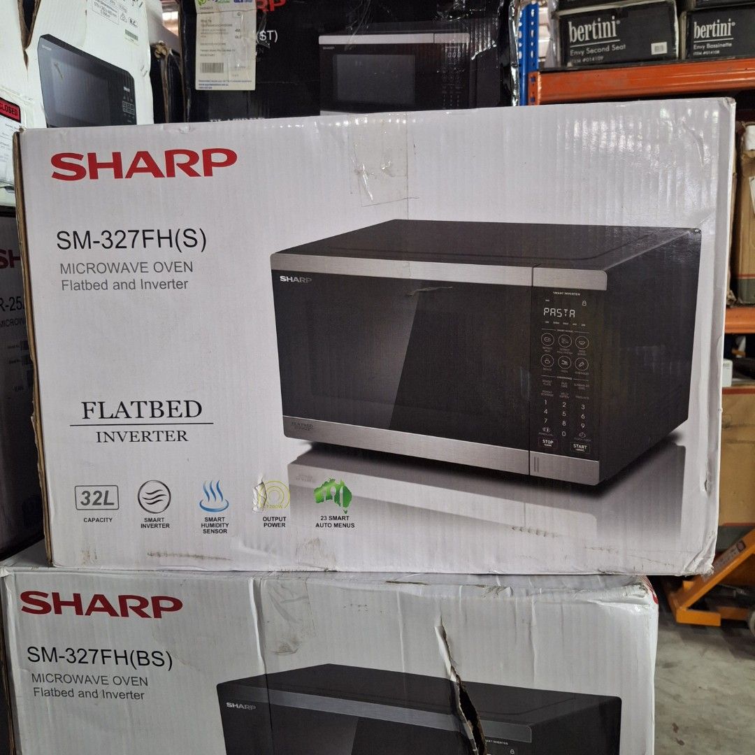 Sharp 32L Flatbed Microwave Inverter SM-327FH(S) (Category: Ovens & Toasters) located in Muntinlupa City. Submitted by shopandsaveau (Listing ID 1416699875, Image 1). Description: Sharp 32L Flatbed Microwave Inverter SM-327FH(S) Surplus from Australia P5,500.