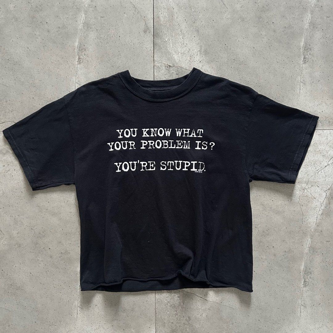 Stupid T (Category: Tshirts & Polo Shirts ) located in Pasig City. Submitted by deteriortdmaterial (Listing ID 1416732500, Image 1). Description: Stupid T Width: 21” Length: 21.5” Price: 650 php + sf DM TO PURCHASE.