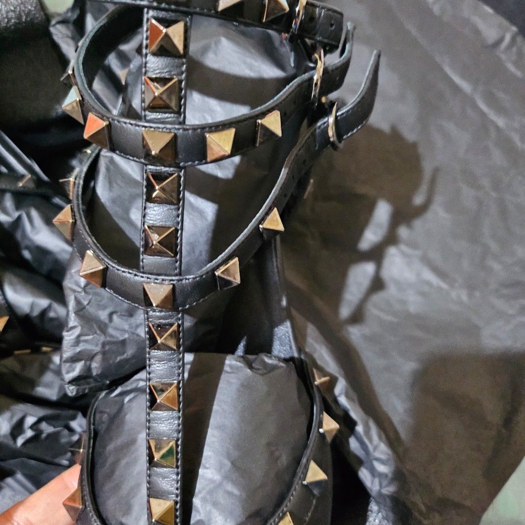 Valentino Garavani Rockstud Heels (Category: Sneakers & Footwear) located in Las Pinas. Submitted by swiftdragon_0c099a (Listing ID 1416781774, Image 2). Description: - Valentino Garavani Rockstud heels - Color: Black - Size: 36.5 - Design: Pointed toe with signature pyramid studs - Features: Straps with pyramid studs - Includes original box - Made in Italy pristine conditions with box dustbag very classy in actual interested please just message 