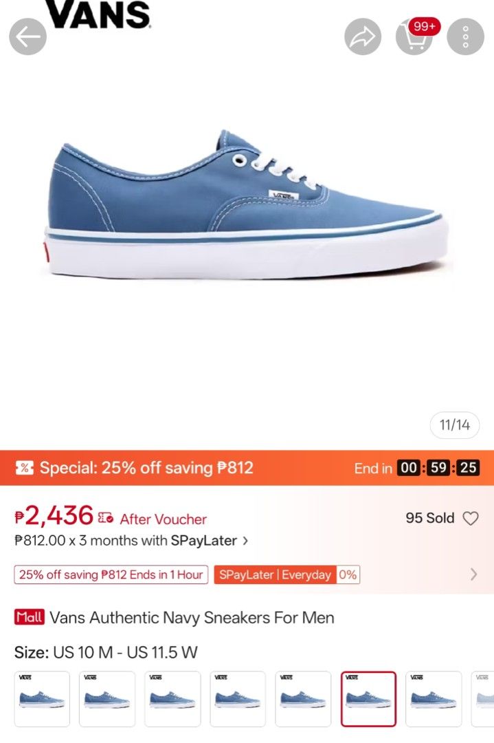 Vans Authentic Blue Sneakers (Category: Sneakers) located in Manila. Submitted by vbyrev (Listing ID 1416696176, Image 2). Description: 700!!! 700!!! negotiable selling : Classic Vans Navy Authentic sneakers RFS: decluttering (hindi na nagagamit) issues : please see pictures location: Tondo Manila or St Luke's Erod QC PM if interested.. mabilis kausap. - Classic Vans Authentic sneakers - Color: Blue upper - Features Vans logo on tongue and insole