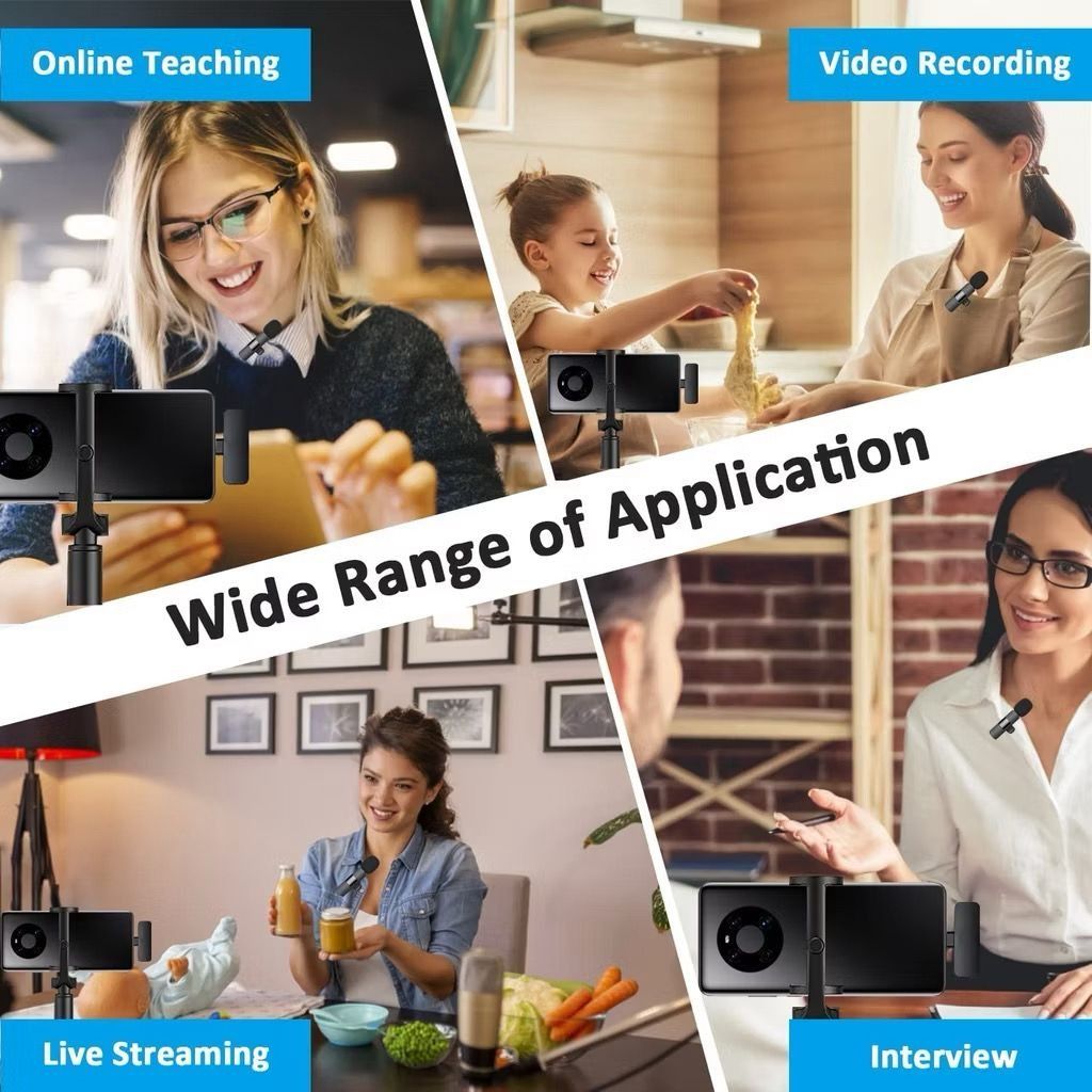 Wireless Lavalier Microphone for iOS - Plug and Play - 2 Mic65150909033603112