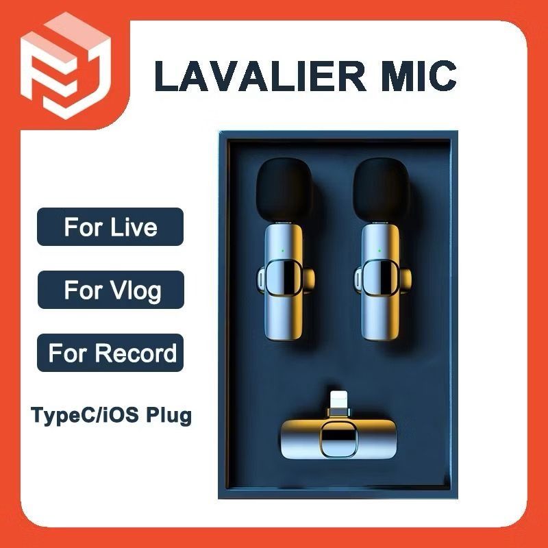 Wireless Lavalier Microphone for iOS - Plug and Play - 2 Mic65150909033603110