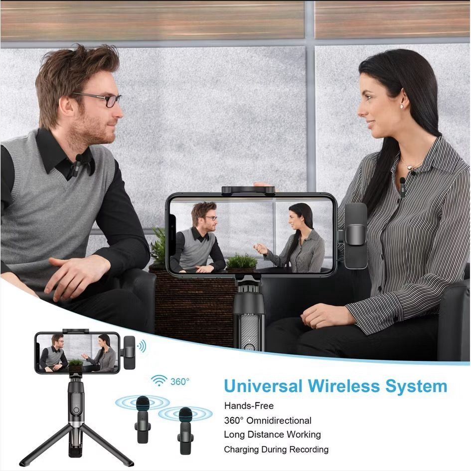 Wireless Lavalier Microphone for iOS - Plug and Play - 2 Mic65150909033603115